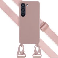 Selencia Silikonhülle mit abnehmbarem Band für das Samsung Galaxy S23 - Sand Pink