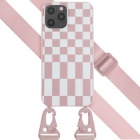 Selencia Silikonhülle design mit abnehmbarem Band für das iPhone 12 Pro Max - Irregular Check Sand Pink