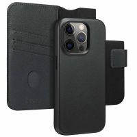 Accezz 2-in-1 Klapphülle aus Leder mit MagSafe für das iPhone 15 Pro - Onyx Black