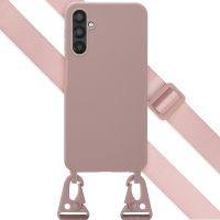 Selencia Silikonhülle mit abnehmbarem Band für das Samsung Galaxy A25 - Sand Pink