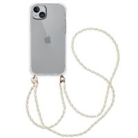 iMoshion Handykette mit Perlen + ﻿Handgelenkschlaufe für das iPhone 15 Plus - Transparent