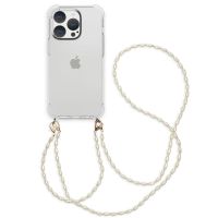 iMoshion Handykette mit Perlen + ﻿Handgelenkschlaufe für das iPhone 15 Pro - Transparent