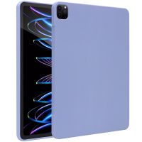 Accezz Liquid Silicone Back Cover mit Stifthalter für das iPad Pro 12.9 (2022) / Pro 12.9 (2021) / Pro 12.9 (2020) - Lila