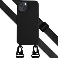 Selencia Silikonhülle mit abnehmbarem Band für das iPhone 15 - Schwarz