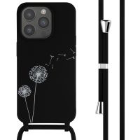 iMoshion Silikonhülle design mit Band für das iPhone 15 Pro - Dandelion Black