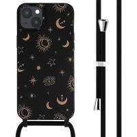 iMoshion Silikonhülle design mit Band für das iPhone 15 Plus - Sky Black