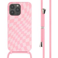 iMoshion Silikonhülle design mit Band für das iPhone 15 Pro Max - Retro Pink