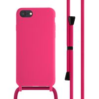 iMoshion Silikonhülle mit Band für das iPhone SE (2022 / 2020) / 8 / 7 - Rosa fluoreszierend
