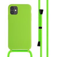 iMoshion Silikonhülle mit Band für das iPhone 11 - Grün fluoreszierend