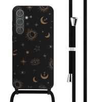 iMoshion Silikonhülle design mit Band für das Samsung Galaxy A35 - Sky Black