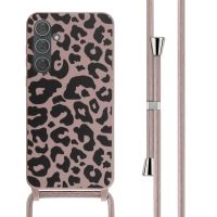 iMoshion Silikonhülle design mit Band für das Samsung Galaxy A35 - Animal Pink