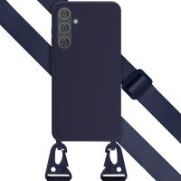 Selencia Silikonhülle mit abnehmbarem Band für das Samsung Galaxy A35 - Dunkelblau