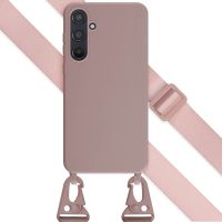 Selencia Silikonhülle mit abnehmbarem Band für das Samsung Galaxy A55 - Sand Pink