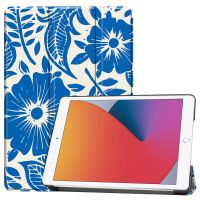 iMoshion Design Trifold Klapphülle für das iPad 7 (2019) / iPad 8 (2020) / iPad 9 (2021) 10.2 inch - Flower Tile