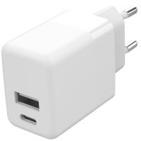 Accezz Wandladegerät für das iPhone SE (2022) - Ladegerät - USB-C- und USB-Anschluss - Power Delivery - 20 Watt - Weiß