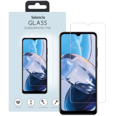 Selencia Displayschutz aus gehärtetem Glas für das Motorola Moto E22