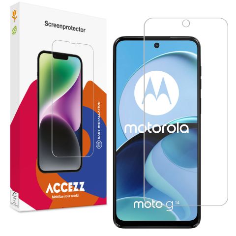 Accezz Screen Protector aus gehärtetem Glas für das Motorola Moto G14 - Transparent