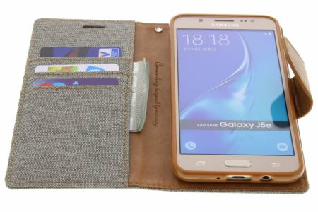 Mercury Goospery Canvas Diary Klapphülle für Samsung Galaxy J5 (2016) - Grau