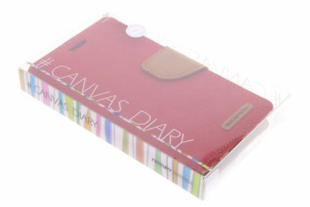 Mercury Goospery Canvas Diary Klapphülle für Samsung Galaxy S5 (Plus)/Neo - Rot