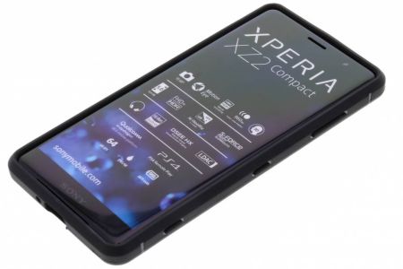 Schwarzes Leder Silikon-Case für das Sony Xperia XZ2 Compact