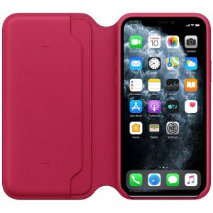 Apple Leather Folio Klapphülle für iPhone 11 Pro - Raspberry