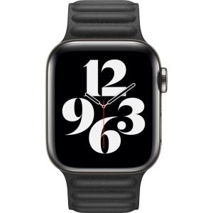 Apple Leather Link für die Apple Watch Series 1-9 / SE - 38/40/41 mm - Größe M/L - Schwarz