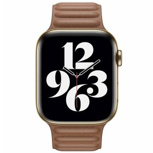 Apple Leather Link für die Apple Watch Series 1-9 / SE / Ultra (2) - 42/44/45/49 mm - Größe M/L - Saddle Brown