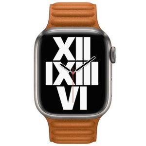 Apple Leather Link für die Apple Watch Series 1-9 / SE - 38/40/41 mm - Größe M/L - Golden Brown