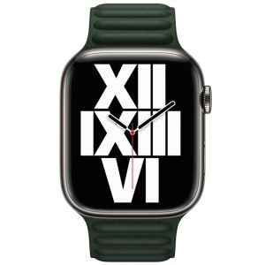 Apple Leather Link für die Apple Watch Series 1-9 / SE - 38/40/41mm - Größe S/M - Sequoia Green