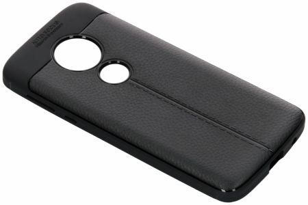 Leder Silikon-Case Schwarz für Motorola Moto E5 / G6 Play