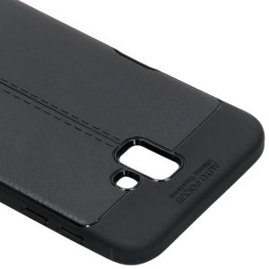 Leder Silikon-Case Schwarz für das Samsung Galaxy J6 Plus