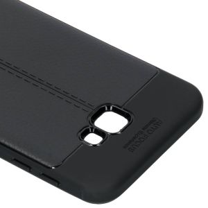Leder Silikon-Case Schwarz für das Samsung Galaxy J4 Plus