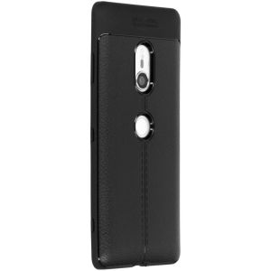Leder Silikon-Case Schwarz für das Sony Xperia XZ3