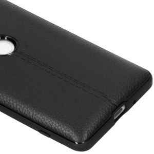 Leder Silikon-Case Schwarz für das Sony Xperia XZ3