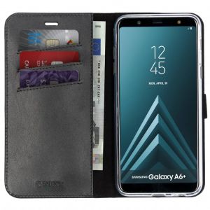 Valenta Klapphülle Leather Schwarz Samsung Galaxy A6 Plus (2018)