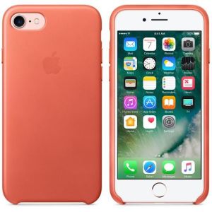 Apple Leder-Case Orange für das iPhone SE (2022 / 2020) / 8 / 7