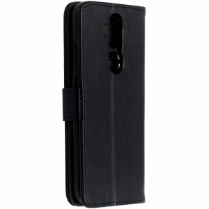 Luxus Klapphülle in Lederoptik Schwarz für das Nokia 8.1