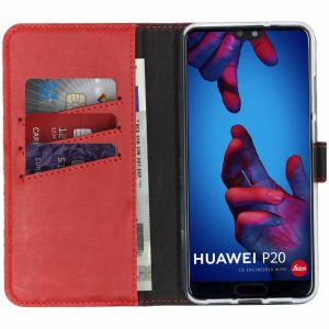Selencia Echtleder Klapphülle Rot für Huawei P20