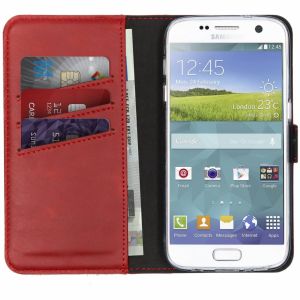 Selencia Echtleder Klapphülle Rot für das Samsung Galaxy S7