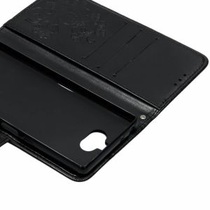 Kleeblumen Klapphülle Schwarz für das Sony Xperia 10