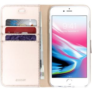 Accezz Goldfarbenes Wallet TPU Klapphülle für iPhone 8 Plus / 7 Plus