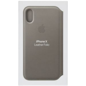 Apple Leather Folio Klapphülle Beige für das iPhone X / Xs
