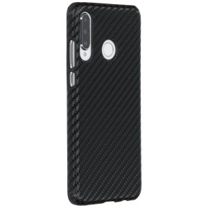 Carbon Look Hardcase-Hülle Schwarz für das Huawei P30 Lite