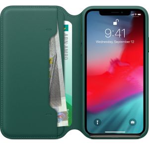 Apple Leather Folio Klapphülle Grün für das iPhone Xs / X