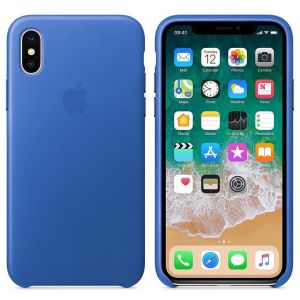 Apple Leder-Case Electric Blue für das iPhone X