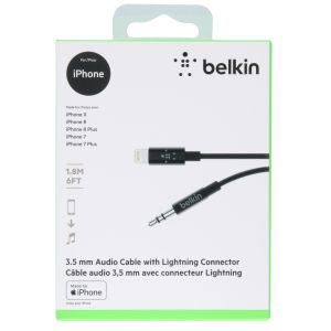 Belkin Rockstar Lightning auf AUX kabel - 1,8 Meter - Schwarz