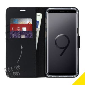 Accezz Schwarzes Wallet TPU Klapphülle für das Samsung Galaxy S9