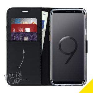 Accezz Schwarzes Wallet TPU Klapphülle für das Samsung Galaxy S9 Plus
