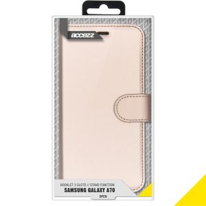Accezz Wallet TPU Klapphülle Gold für das Samsung Galaxy A70