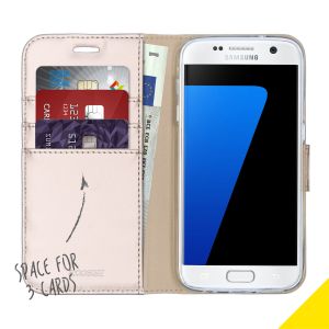 Accezz Goldfarbenes Wallet TPU Klapphülle für das Samsung Galaxy S7